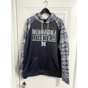 Nebraska Cornhusker Gray Camo Hoodie Size XL